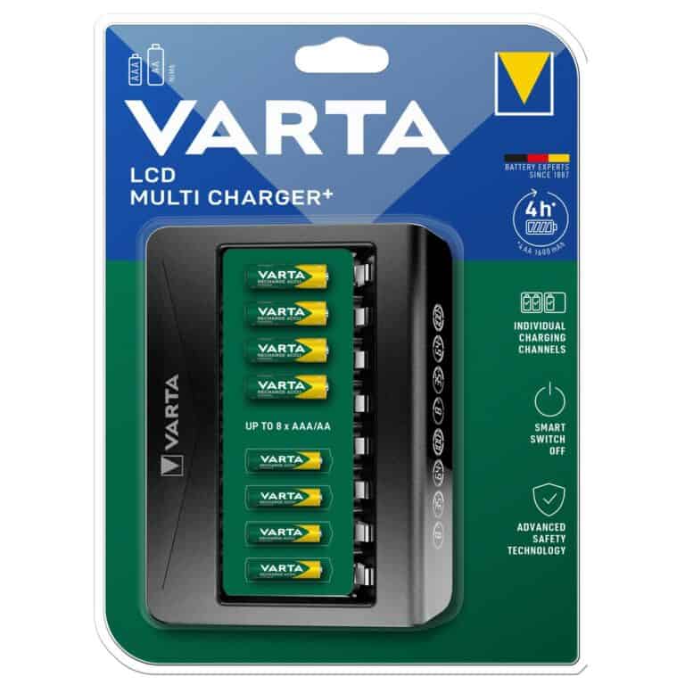 Caricabatterie VARTA LCD Multi Charger+ 8 posti per AA & AAA NiMH 1,2v