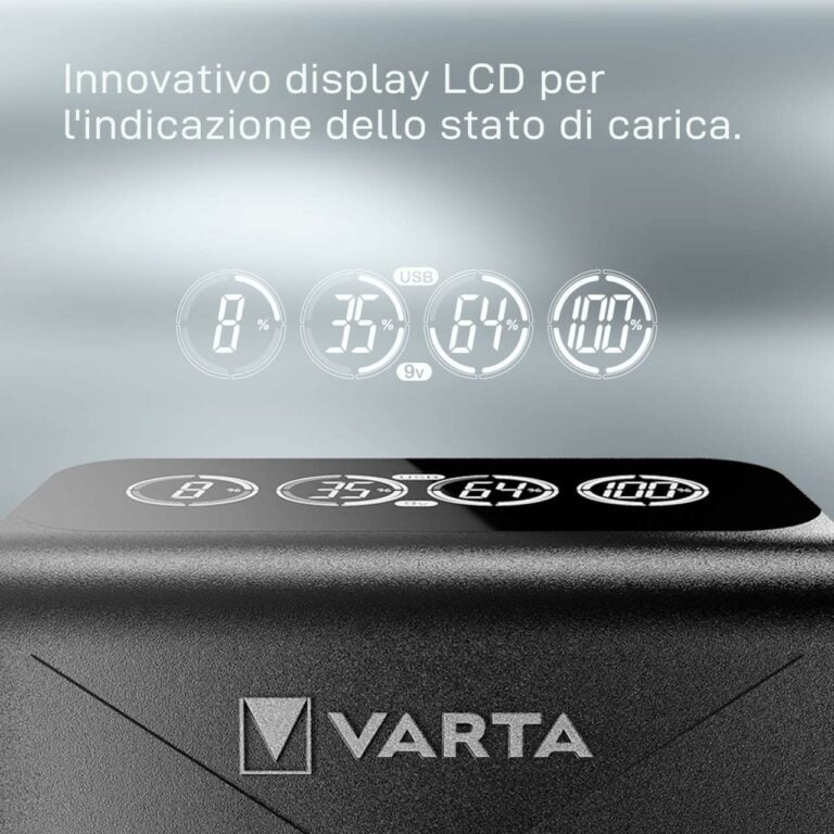 Caricabatterie VARTA LCD Plug Charger+ con 4 pile Stilo AA 2100mAh NiMH 1,2v - immagine 6