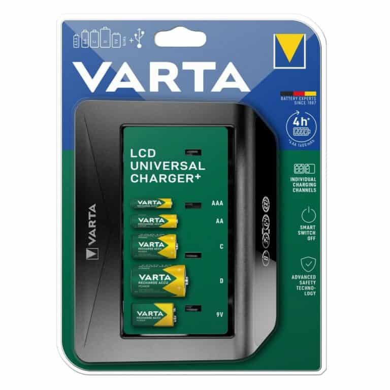 Caricabatterie VARTA LCD Universal Charger+ per AA, AAA, C, D, 9V NiMH 1,2v