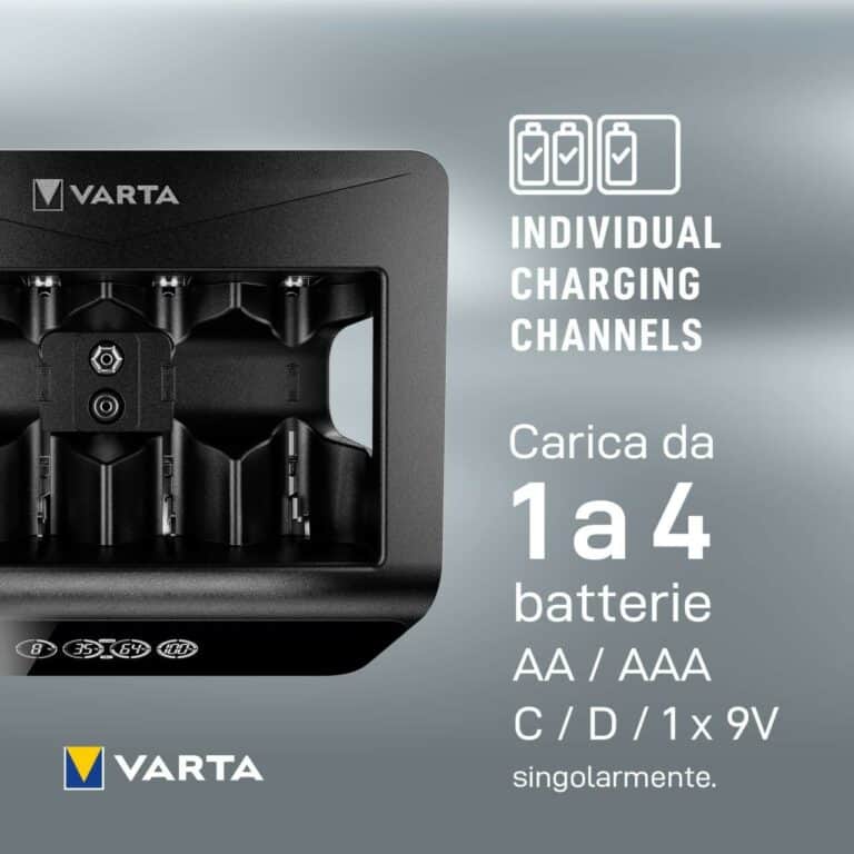 Caricabatterie VARTA LCD Universal Charger+ per AA, AAA, C, D, 9V NiMH 1,2v - immagine 6