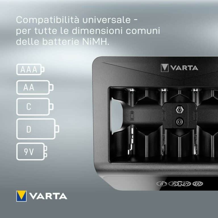 Caricabatterie VARTA LCD Universal Charger+ per AA, AAA, C, D, 9V NiMH 1,2v - immagine 7