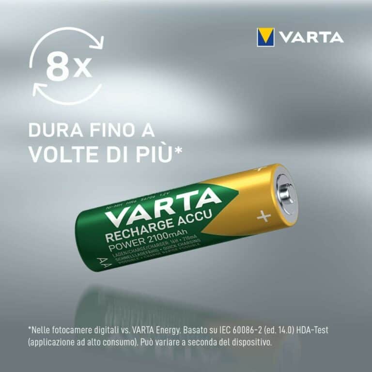 2 Pile Ricaricabili VARTA RECHARGE ACCU POWER AA 2100mAh 1,2v - immagine 4