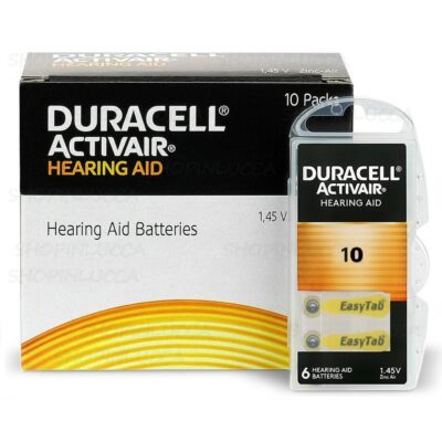 60 pile per apparecchi acustici DURACELL 10 batterie protesi udito PR70