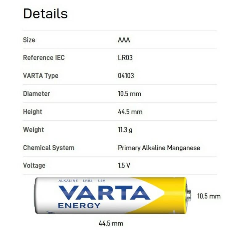 4 PILE ALCALINE AAA BATTERIE MiniStilo VARTA ENERGY 1,5V Made in Germany - immagine 2