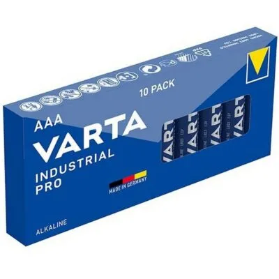 10 PILE ALCALINE AAA BATTERIE MiniStilo 1,5V VARTA INDUSTRIAL PRO Made in Germany