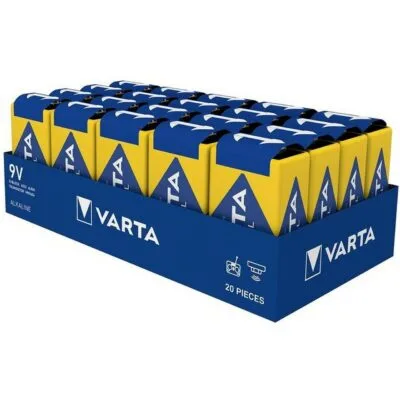 20 PILE ALCALINE 9 volts BATTERIE Block VARTA INDUSTRIAL PRO Germany Brand