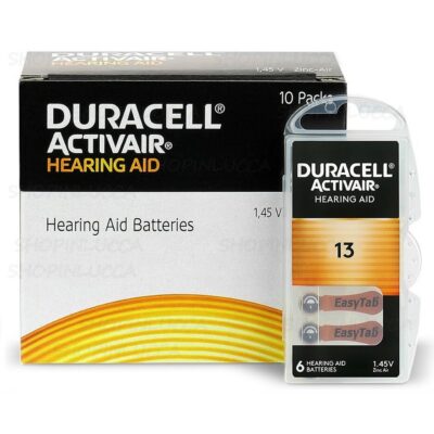 60 pile per apparecchi acustici DURACELL 13 batterie protesi udito PR48