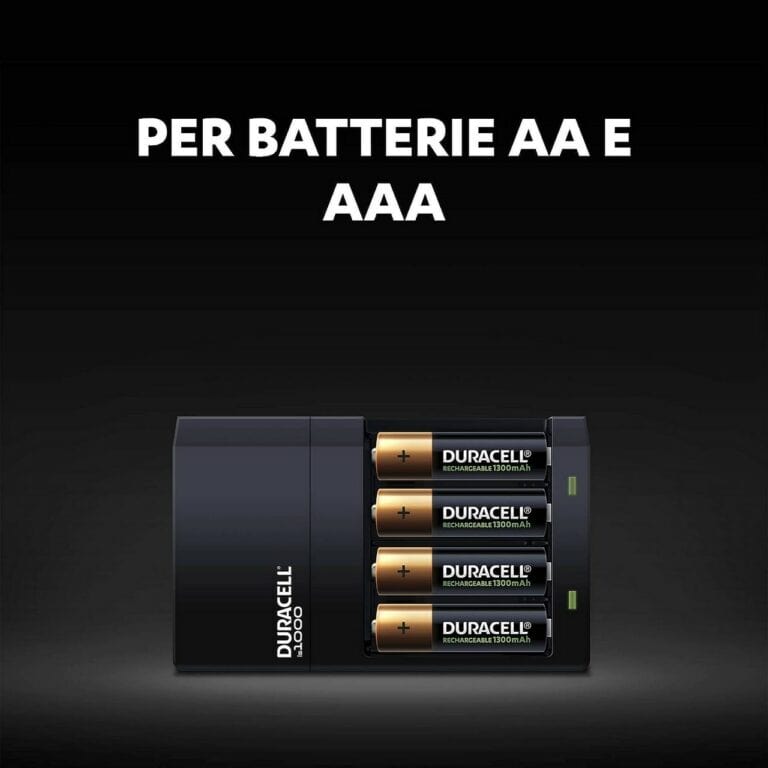 Caricabatterie DURACELL CEF14 con 2 pile Stilo AA 1300mAh e 2 pile MiniStilo AAA 750mAh NiMH 1,2v - immagine 3