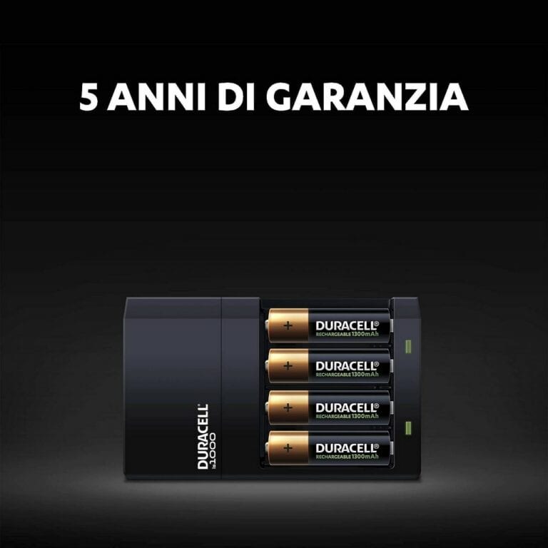 Caricabatterie DURACELL CEF14 con 2 pile Stilo AA 1300mAh e 2 pile MiniStilo AAA 750mAh NiMH 1,2v - immagine 6