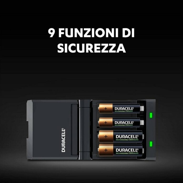 Caricabatterie DURACELL CEF27 veloce 45 minuti con 2 pile Stilo AA 1300mAh e 2 pile MiniStilo AAA 750mAh NiMH 1,2v - immagine 4