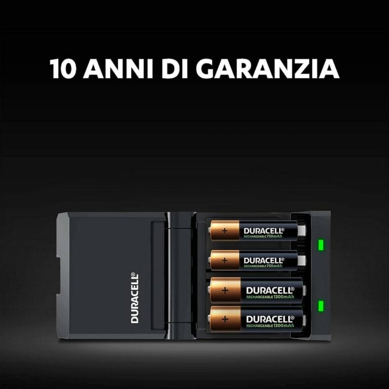 Caricabatterie DURACELL CEF27 veloce 45 minuti con 2 pile Stilo AA 1300mAh e 2 pile MiniStilo AAA 750mAh NiMH 1,2v - immagine 6