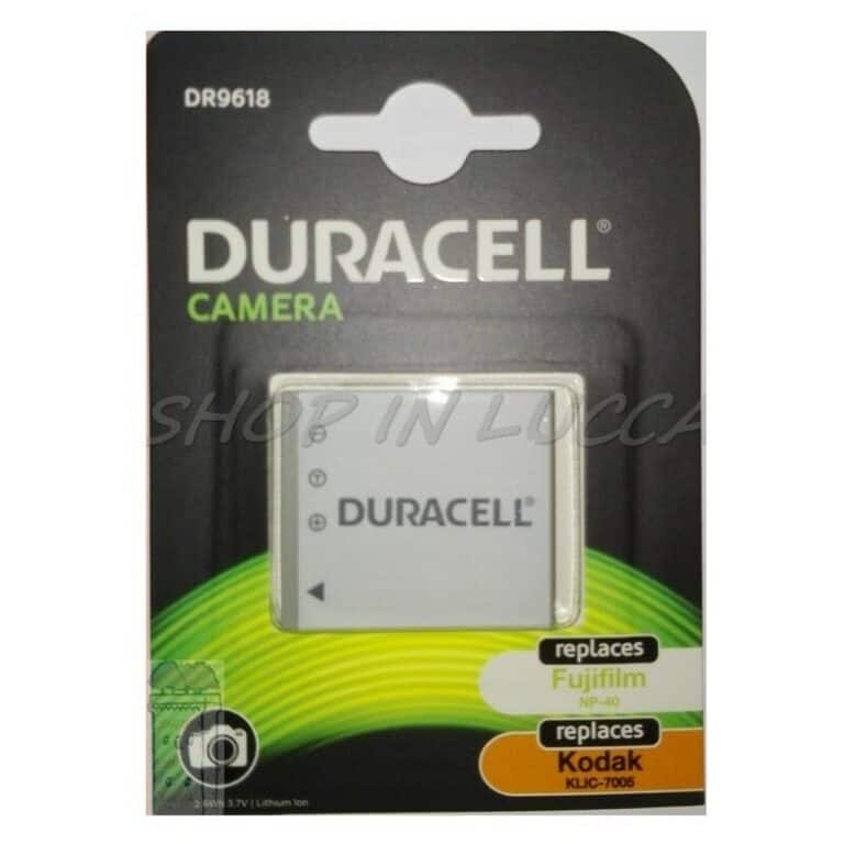 Batteria Ricaricabile DURACELL DR9618 sostituisce FUJIFILM NP-40 - KODAK KLIC-7005 - Pentax D-Li8 -Panasonic CGA-S004E - DMW-BCB7