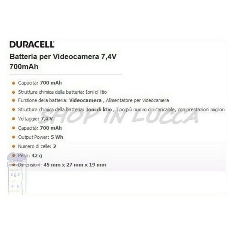 Batteria Ricaricabile DURACELL DR9700A sostituisce SONY NP-FH50 per DSC-HX200 A390 HDR-UX10 - immagine 2