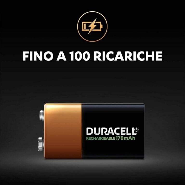 Pila Ricaricabile DURACELL RECHARGEABLE Block 6HR61 170mAh 9v - immagine 2