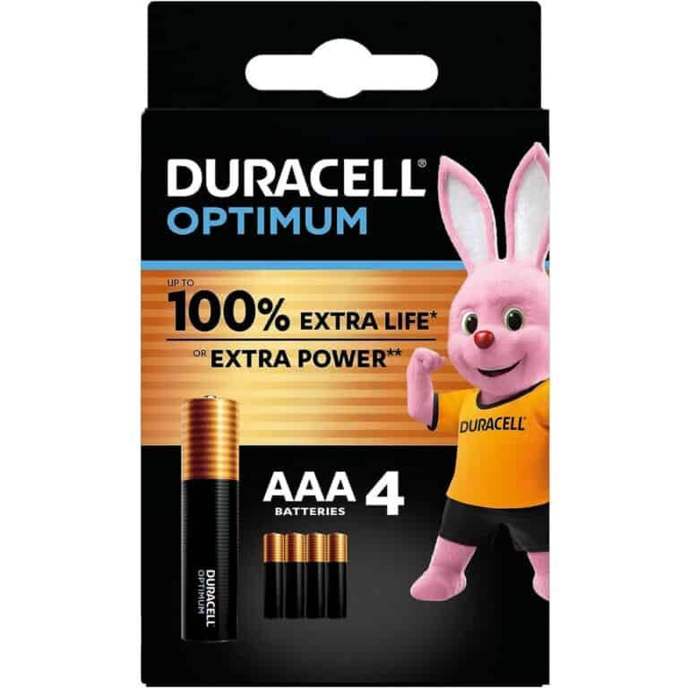 4 PILE ALCALINE AAA BATTERIE MiniStilo LR03 DURACELL OPTIMUM 100% 1,5V