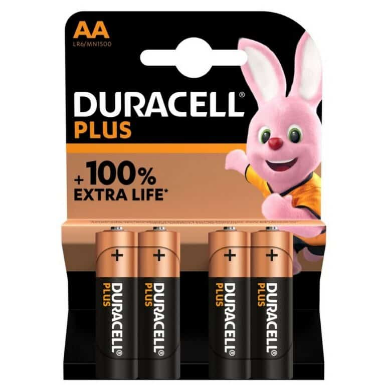 4 PILE ALCALINE AA BATTERIE Stilo LR6 DURACELL PLUS 100% 1,5V