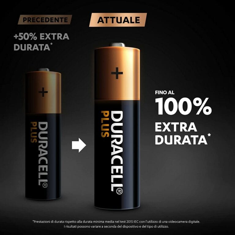 4 PILE ALCALINE AA BATTERIE Stilo LR6 DURACELL PLUS 100% 1,5V - immagine 4