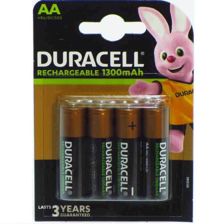 4 Pile Ricaricabili DURACELL RECHARGEABLE Value Stilo AA HR6 1300mAh 1,2v