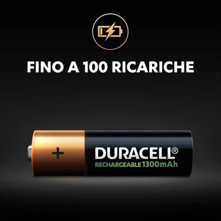 4 Pile Ricaricabili DURACELL RECHARGEABLE Value Stilo AA HR6 1300mAh 1,2v - immagine 2