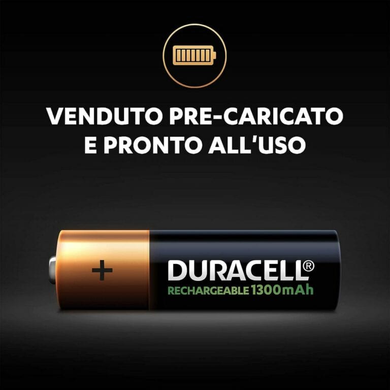 4 Pile Ricaricabili DURACELL RECHARGEABLE Value Stilo AA HR6 1300mAh 1,2v - immagine 3