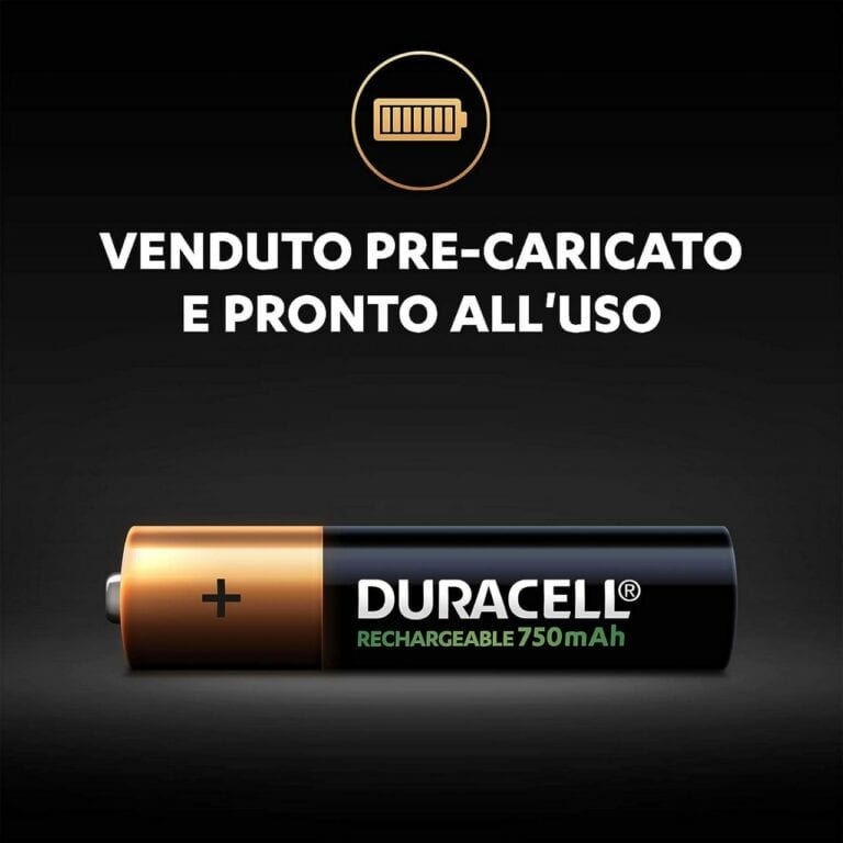 4 Pile Ricaricabili DURACELL RECHARGEABLE Value MiniStilo AAA HR03 750mAh 1,2v - immagine 3