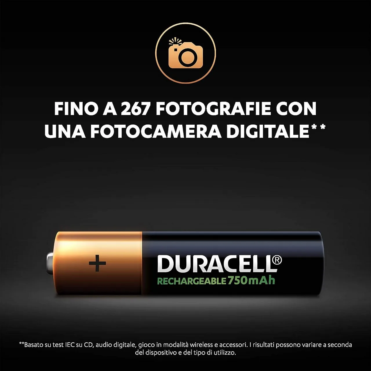 4 Pile Ricaricabili DURACELL RECHARGEABLE Value MiniStilo AAA HR03 750mAh 1,2v - immagine 5