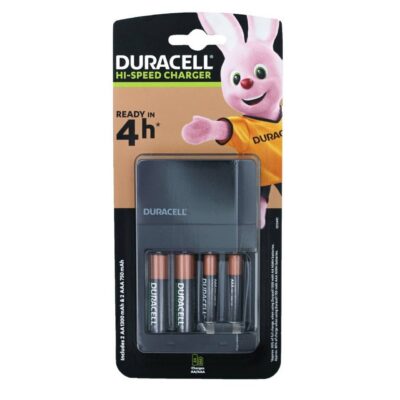 Caricabatterie DURACELL CEF14 con 2 pile Stilo AA 1300mAh e 2 pile MiniStilo AAA 750mAh NiMH 1,2v
