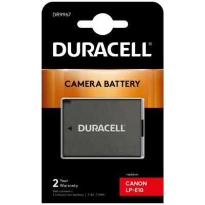 Duracell DR9967 Batteria con Infochip per Canon EOS 1200D, 1300D, 2000D | per LP-E10