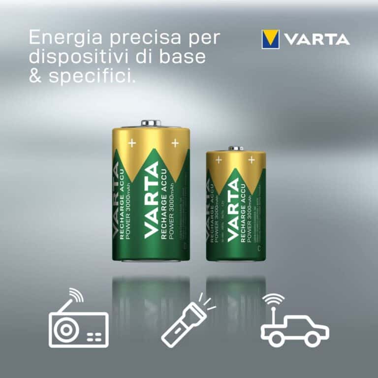 2 Pile Ricaricabili VARTA RECHARGE ACCU POWER C MezzaTorcia HR14 3000mAh 1,2v - immagine 6