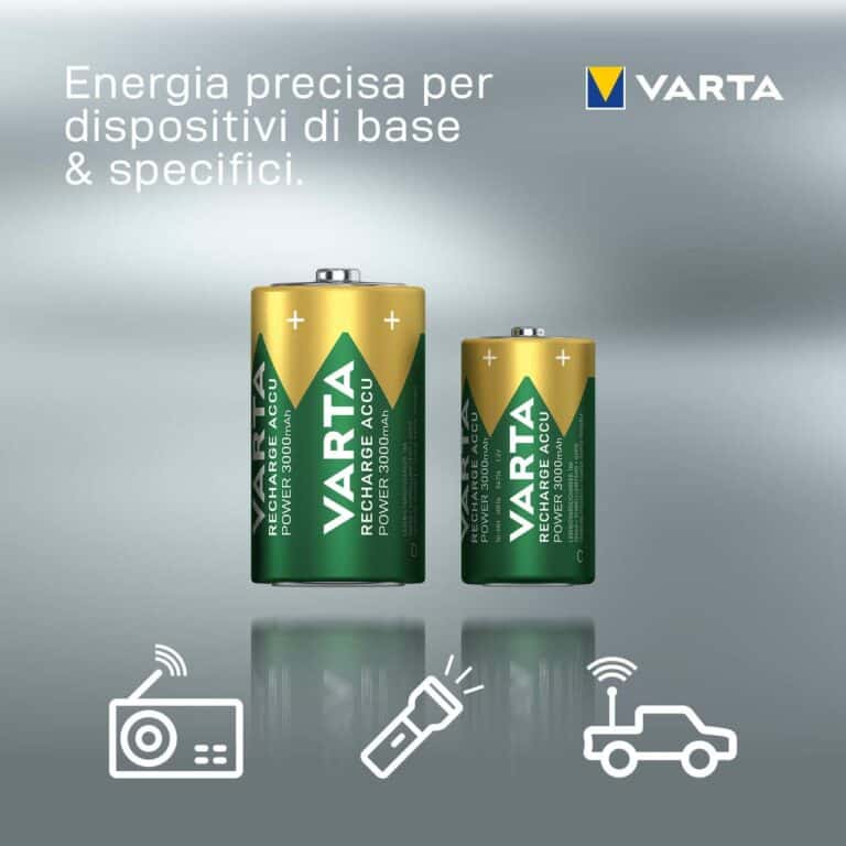 2 Pile Ricaricabili VARTA RECHARGE ACCU POWER D Torcia HR20 3000mAh 1,2v - immagine 6