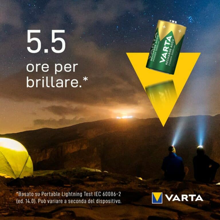 2 Pile Ricaricabili VARTA RECHARGE ACCU POWER D Torcia HR20 3000mAh 1,2v - immagine 4