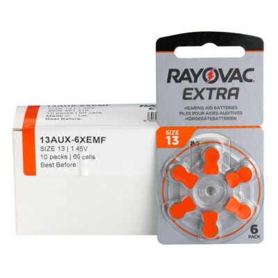 60 pile per apparecchi acustici RAYOVAC EXTRA 13 batterie protesi udito PR48
