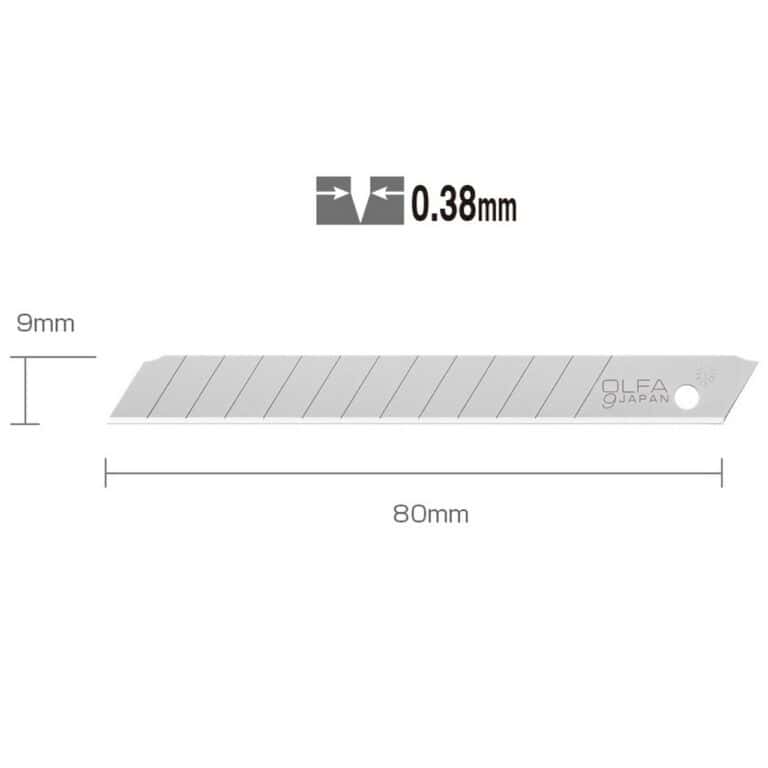 10 Lame Universali OLFA AB 9mm AB-10/B per cutter taglierino 180 A-1 300 SVR-1 SRV-2 SAC-1 made in Japan - immagine 3