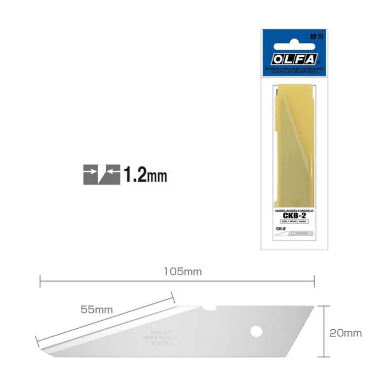 2 lame OLFA CKB per cutter taglierino CK-2 acciaio inox riaffilabile per legno made in Japan