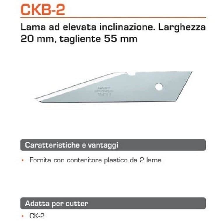 2 lame OLFA CKB per cutter taglierino CK-2 acciaio inox riaffilabile per legno made in Japan - immagine 2