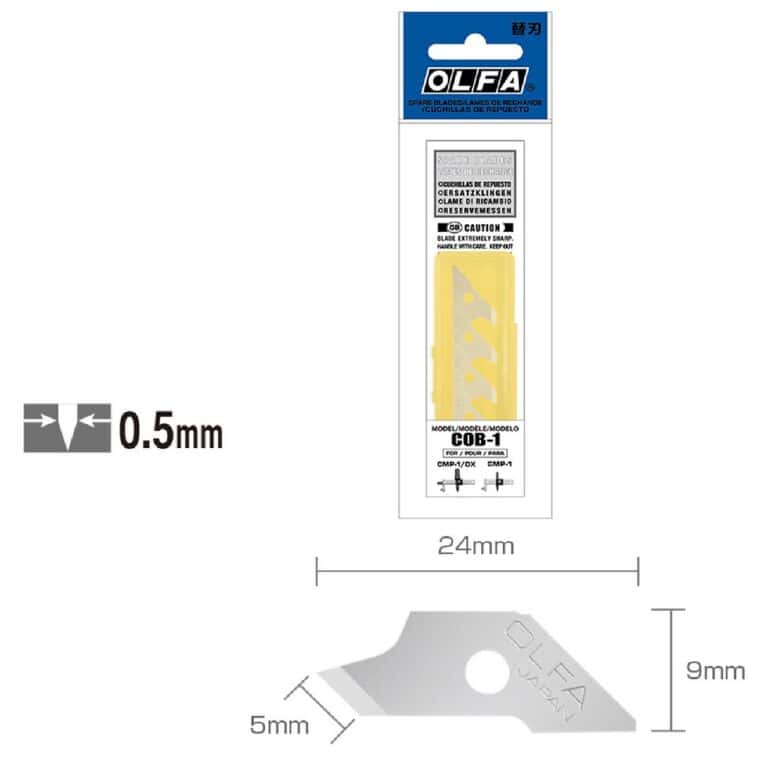 15 Lame micro OLFA COB-1 per tagli circolari con cutter taglierino CMP-1/DX made Japan