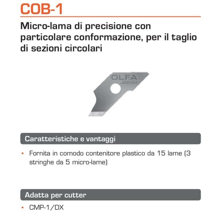 15 Lame micro OLFA COB-1 per tagli circolari con cutter taglierino CMP-1/DX made Japan - immagine 2