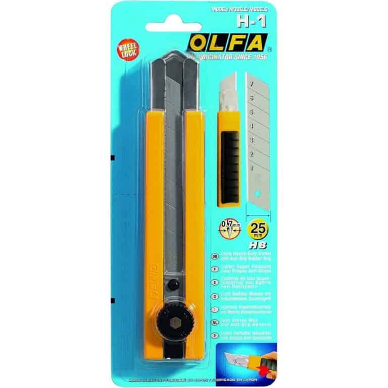 Cutter Taglierino OLFA H-1 lama 25mm per cuoio gomma compensato isolanti made in Japan