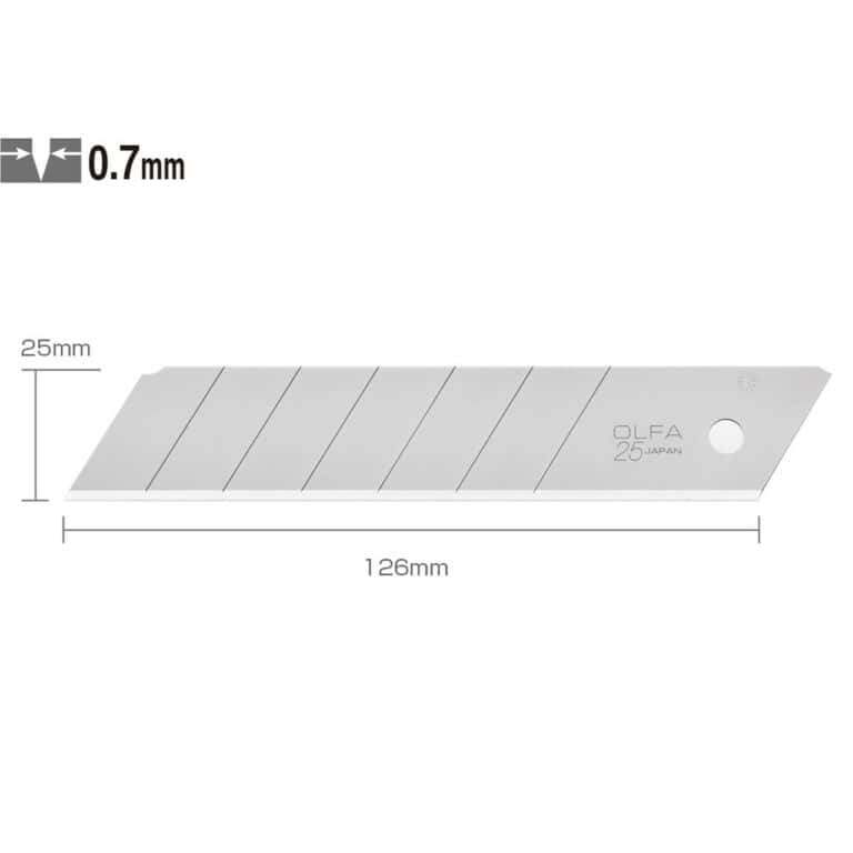 5 Lame OLFA HB 25mm spezzare 6 settori HB-5B alte prestazioni per cutter taglierino made Japan - immagine 3