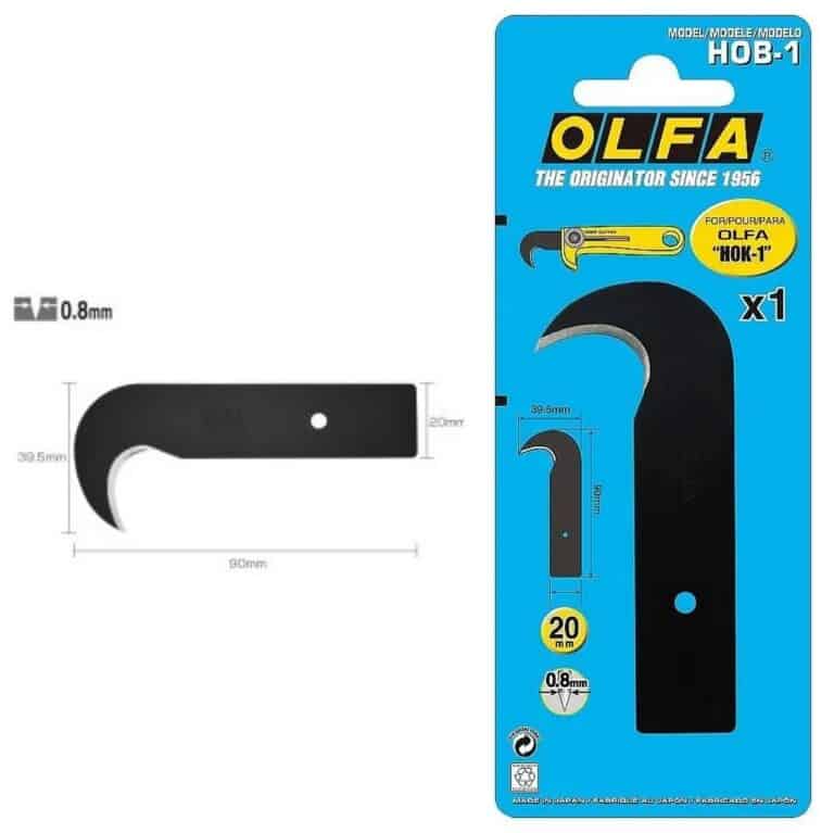 Lama OLFA HOB-1 a Uncino per cutter taglierino HOK-1 carta catramata distanziatori made in Japan