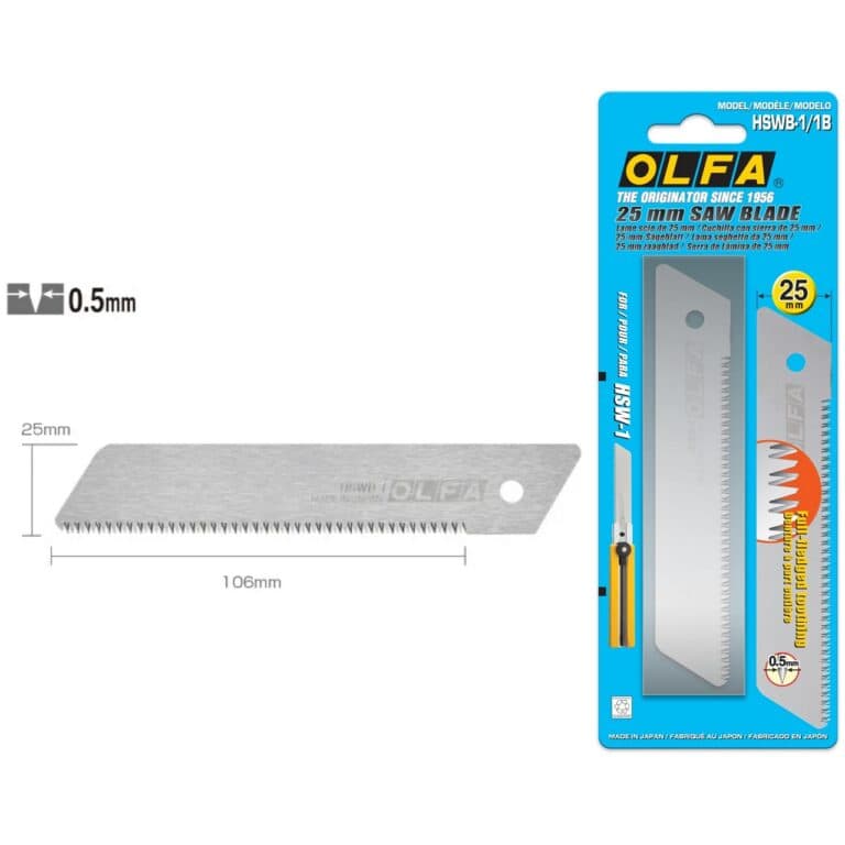 Lama OLFA HSWB-1/1B 25mm seghettata per Cutter Taglierino HSW-1 legno plastica dura made in Japan