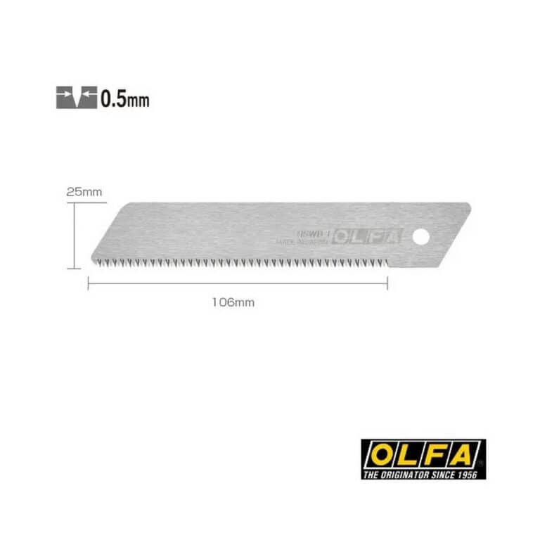 Lama OLFA HSWB-1/1B 25mm seghettata per Cutter Taglierino HSW-1 legno plastica dura made in Japan - immagine 3