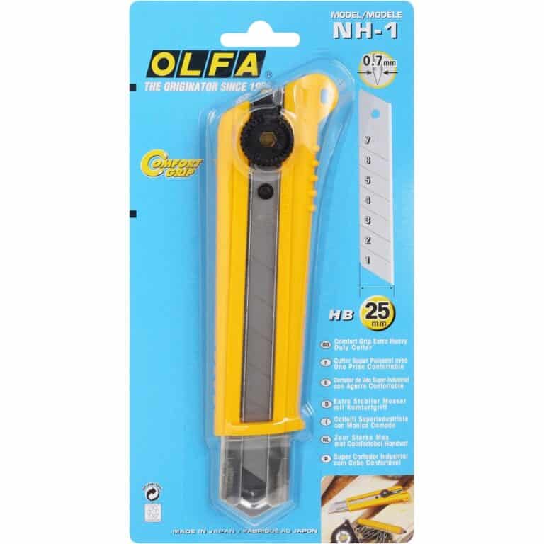 Cutter Taglierino OLFA NH-1 lama 25mm per pellami gomma lana di vetro corde made in Japan