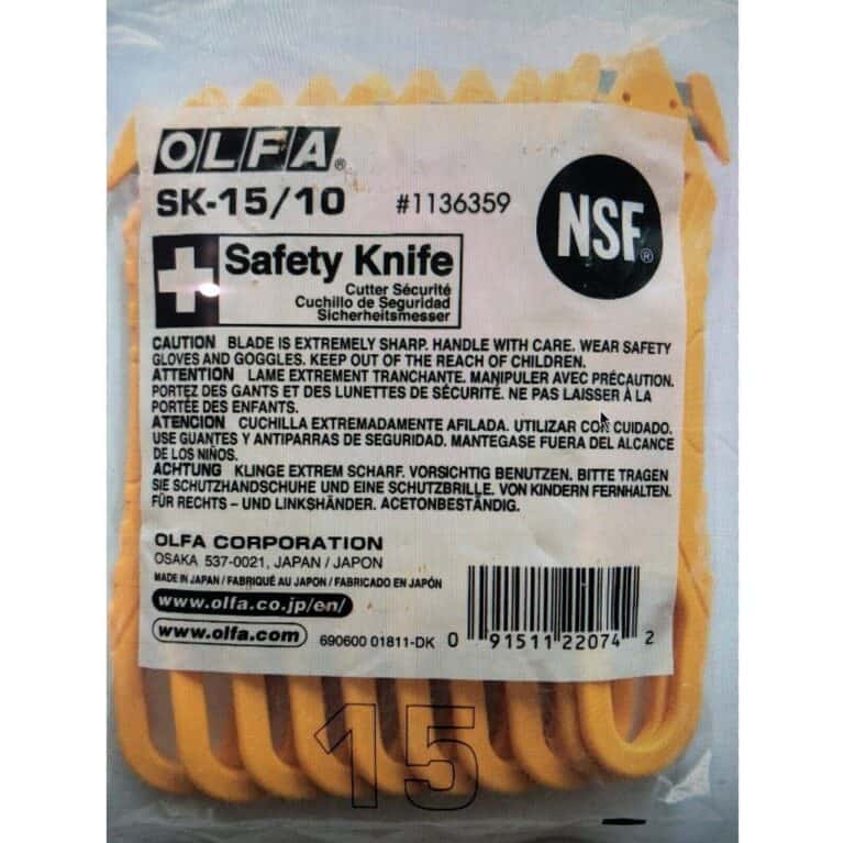 10 Cutter Taglierino OLFA SK-15 lama coperta certificato alimentare NSF taglia reggetta cartone made in Japan - immagine 5