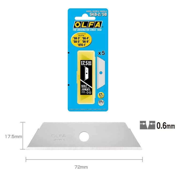5 Lame OLFA SKB-2 trapezioidali SKB-2/5B per cutter taglierino SK-3 SK-4 SK-5 SK-9 UTC-1 made in Japan