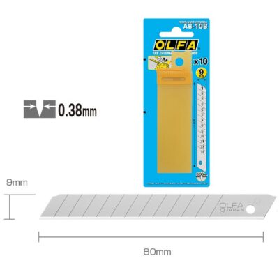 10 Lame Ricambio Cutter OLFA AB-10b taglierino 9mm grafica carta parati