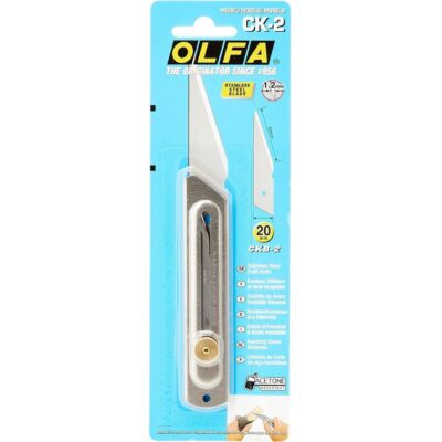 Coltello Taglierino OLFA CK-2 in acciaio inox lama 20mm intaglio legno bricolage