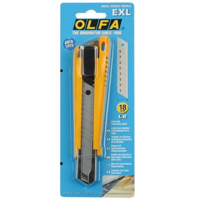 Cutter Taglierino Professionale OLFA EXL 18mm con Blocco Automatico a Scatto