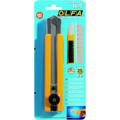 Cutter Taglierino OLFA H-1 in resina lama 25mm per cartongesso guaine gomma