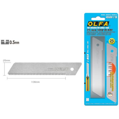 Lama Ricambio Seghetto OLFA HSWB a sega 25mm cartongesso legno cantiere